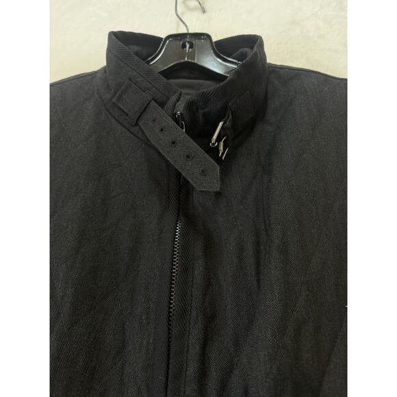 Hugo Boss Vest Mens 46R Black Herringbone Quilted Logo Zip Pockets Lined - Picture 8 of 16